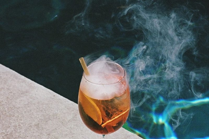 An aperitivo by the pool for Bright Swimwear