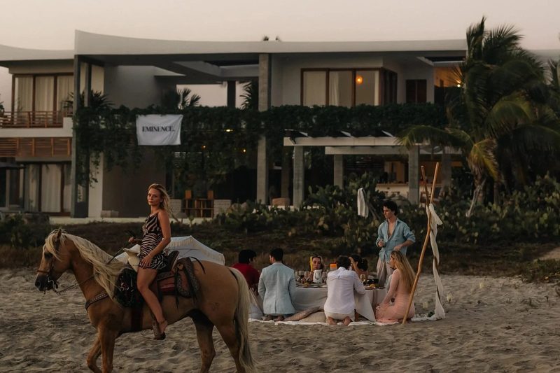 Casa Nowhere on the beach at Puerto Escondido, dressed for the Eminence weekend
