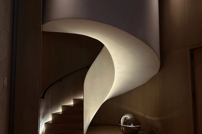The spiral staircase at an Edition hotel