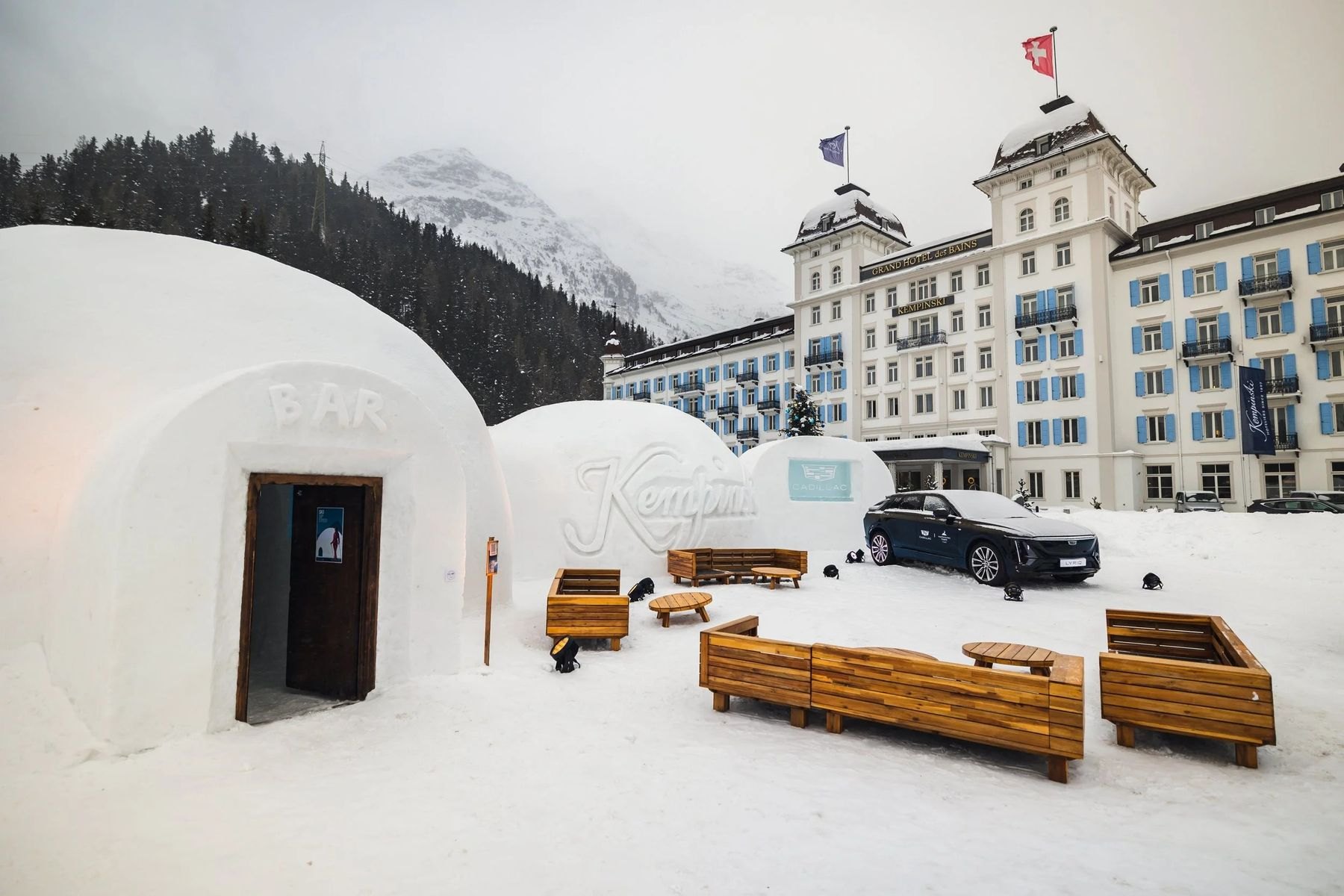 The igloo bar at Kempinski, St Moritz